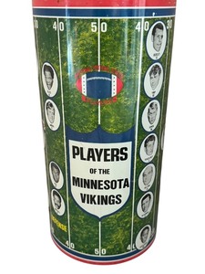 lot 342 image: Vintage Minnesota Vikings Players Metal Wastebasket