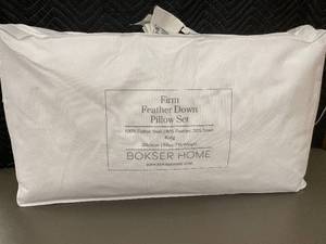 lot 25 image: Firm Feather Down King Pillow Set by Bokser Home
