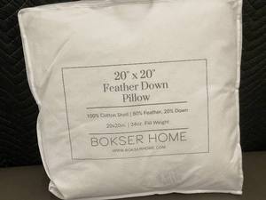lot 29 image: Bokser Home 20 x 20 Inch Feather Down Pillow