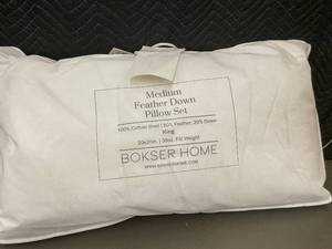 lot 53 image: Bokser Home Medium Feather Down Pillow Set King Size