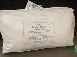 lot 57 image: Bokser Home Firm Feather Down King Pillow Set