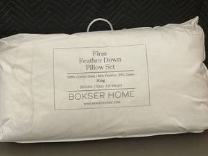 lot 60 image: Bokser Home Firm Feather Down King Pillow Set 20x36in