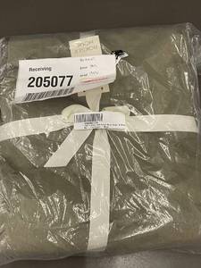 lot 63 image: French Linen and Cotton Duvet Cover Set, FullQueen, Moss