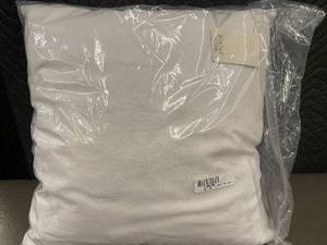 lot 75 image: Bokser Home French Linen Decorative Throw Pillow 20x20 Inch White
