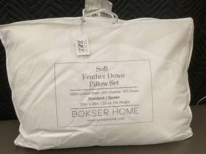 lot 78 image: Bokser Home Soft Feather Down Pillow Set StandardQueen