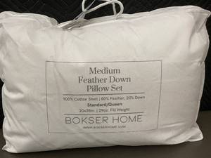 lot 81 image: Bokser Home Medium Feather Down Pillow Set StandardQueen