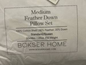 lot 85 image: Bokser Home Medium Feather Down Pillow Set StandardQueen