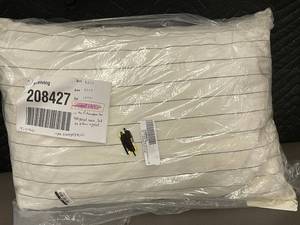 lot 100 image: French Linen Decorative Throw Pillow 15in x 22in - Charcoal Pencil Stripe
