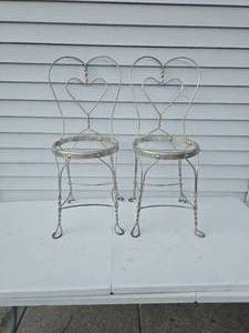 lot 25 image: rod iron style vanity chairs
