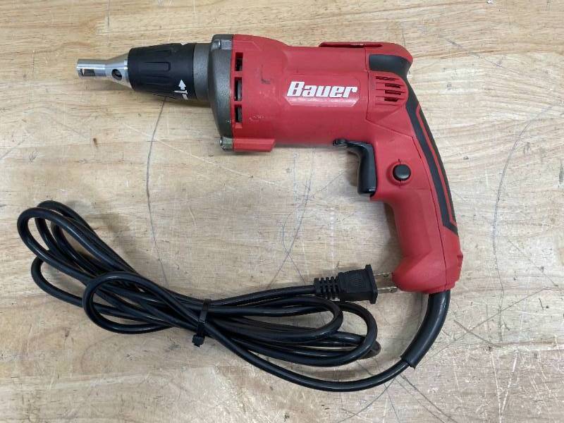 lot 142 image: BAUER 5 Amp Variable-Speed Drywall Screwdriver with Adjustable Nosepiece (08122550)
