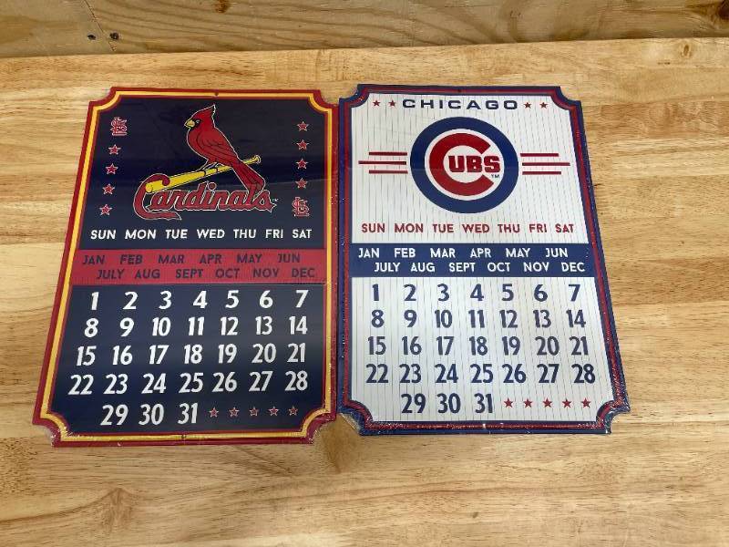 lot 196 image: Lot of 2 - Metal Wall Calendars with Magnets