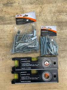 lot 88 image: Lot of 4 - CargoSmart Hardware Kits with Magnetic Levels