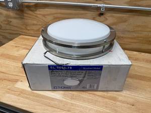 lot 108 image: THOMAS Lighting Sl7050-78 Energy Star Certified Fixture with White Acrylic Lens, Brushed Nickel