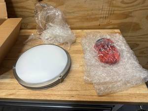 lot 109 image: Lithonia Lighting 11750 BN M4 Saturn Round 2 Energy Star 13-Inch Semi Flush Light, Brushed Nickel
