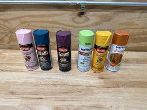 lot 111 image: Lot of 6 - KRYLON & RUST-OLEUM Spray Paint