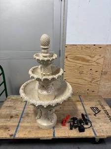 lot 72 image: KENROY HOME Ibiza 3-Tier Floor Fountain - Sandstone