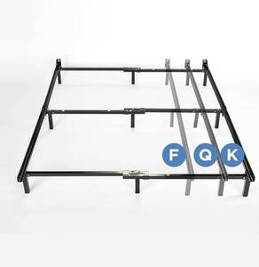 lot 128 image: ZINUS Compack Metal Adjustable 7 Inch Support Bed Frame for Box Spring and Mattress Set, FullQueenKing, Black