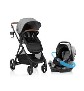 lot 155 image: EVENFLO Shyft Intuiti Travel System with Revolve180 LiteMax NXT Rotational Infant Car Seat (Fossil Gray) (incomplete)