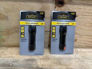 lot 187 image: Lot of 2 - DEFIANT 150 Lumen LED Flashlight