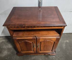 Wooden Media Cabinet with Storage, 31x28x17 Inches - top comes off