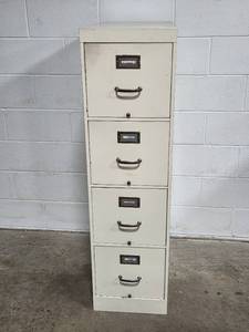lot 10 image: 4-Drawer Vertical Metal Filing Cabinet, 51x27x14 Inches
