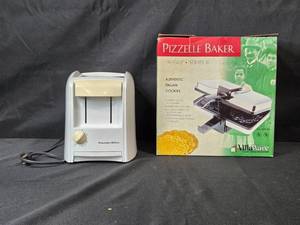 lot 22 image: VillaWare Pizzelle Baker Prego Series II with Proctor Silex 2-Slice Toaster