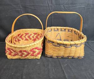lot 29 image: Pair of Woven Baskets with Handles