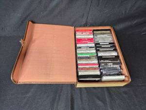 lot 43 image: Collection of Cassette Tapes in Vintage Carrying Case - Christmas, Classical, Variety