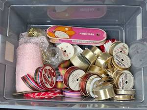 lot 105 image: Large Collection of Assorted Craft Ribbon and Lace Spools