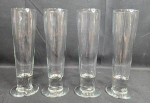 lot 122 image: Set of 4 Tall Clear Pilsner Beer Glasses