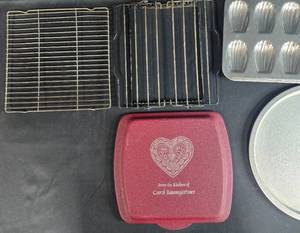 lot 126 image: Collection of Bakeware Trays, Cooling Racks, Madeleine Pans, and Pizza Tray