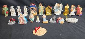 lot 175 image: Assorted Christmas Nativity and Angel Ornaments Collection - Hallmark, PMI, Vintage
