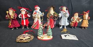 lot 177 image: Collection of Santa Claus Figurines and Christmas Ornaments