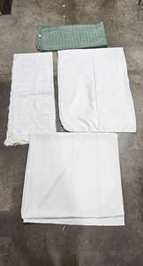 lot 191 image: Collection of Tablecloths Including Lace and Green Patterned Design