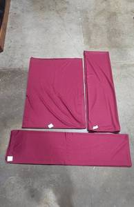 lot 193 image: Set of Burgundy Fabric Panels or Tablecloth Leaves