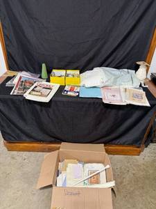 lot 233 image: Large Lot of Needlework and Cross Stitch Supplies with Patterns and Tools