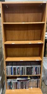lot 266 image: Collection of Music CDs on Wood Bookshelf (inc)
