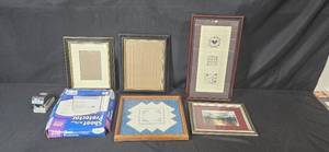 lot 278 image: Collection of Framed Artwork, Sheet Protectors, Paper Bags, and Decorative Paper