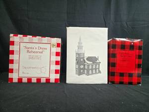 lot 294 image: Department 56 Bachmans Holiday Village Set Including Santas Dress Rehearsal, Little Paws for Santa Claus, and Church