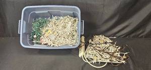 lot 299 image: Bin of Assorted Holiday String Lights with Power Strips - untested