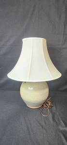 lot 303 image: Ceramic Table Lamp with White Fabric Shade