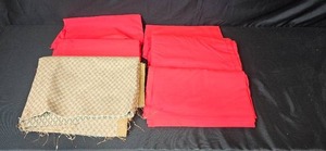 lot 307 image: Set of Red and Patterned Fabric Remnants