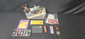 lot 310 image: Large Lot of Art and Craft Supplies with Storage Bin