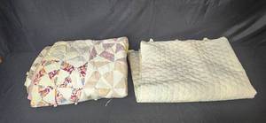 lot 317 image: Set of Vintage Patchwork Quilts with Colorful Patterns