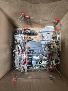 lot 371 image: Box of Mixed Wire Hangers with Clips and Assorted Accessories