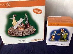 lot 100 image: Dept. 56 Halloween Runaway Monster & Bride and Made for Each Other