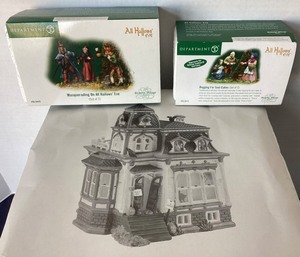 lot 135 image: Dept. 56 Halloween Haunted Mansion, Masquerading on All Hallows Eve and Begging for Soul Cakes