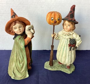 lot 146 image: Bethany Lowe Halloween Pair of Young Witches