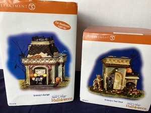 lot 160 image: Dept. 56 Halloween Grimslys  Garage and Grimslys Tool Shed