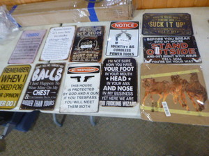 lot 13 image: 10 Metal Signs